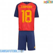 Camisa de time de futebol Espanha Martin Zubimendi #18 Replicas 1º Equipamento Infantil Mundo 2026 Manga Curta (+ Calças curtas)